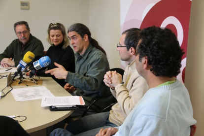 La roda de premsa del Comú de Lleida