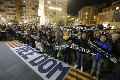 Concentración en Lleida contra el traslado de presos a Madrid para el juicio del 1-O
