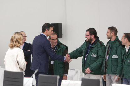 Pedro Sánchez va visitar ahir la seu de la cimera del clima que comença demà a Madrid.
