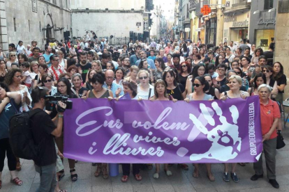 Una imatge de la protesta a Lleida.
