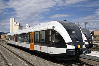 Un dels dos trens de la línia de Lleida-La Pobla de Segur