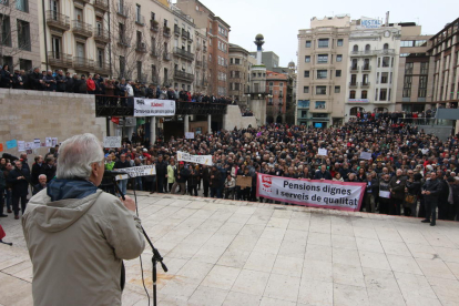 Imagen de la protesta de pensionistas el pasado sábado en la capital del Segrià. 