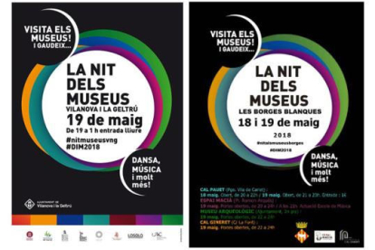 Cartells de la Nit dels Museus de Vilanova i de les Borges.