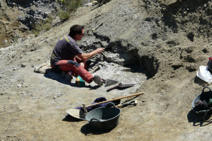 Una de les campanyes d’excavació al Molí del Baró.