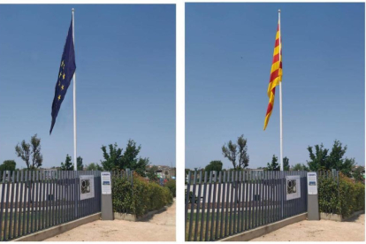 Almacelles retira la bandera europea com a protesta
