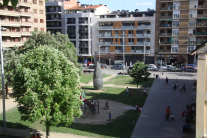 Una vista de la plaça de l'Escorxador de Lleida.