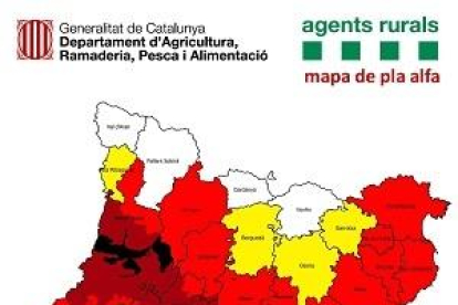 El mapa de risc d'incendi de la Generalitat