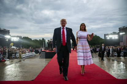 Trump y su esposa Melania durante los festejos por el 4 de julio, Día de la Independencia de EEUU.