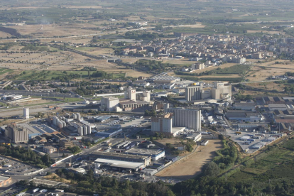 Fotografía aérea de uno de los polígonos industriales de la ciudad de Lleida.