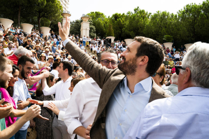 El líder del Partido Popular, Pablo Casado, ayer en un acto de su partido en Benidorm.