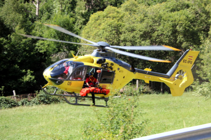 Vista de l’helicòpter que va rescatar el cos de l’adolescent.