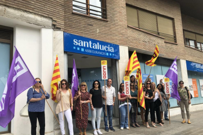 Concentración el lunes de los trabajadores afectados en Lleida.