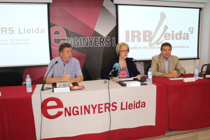 Un momento de la presentación del proyecto, ayer en la sede del Col·legi d’Enginyers de Lleida. 