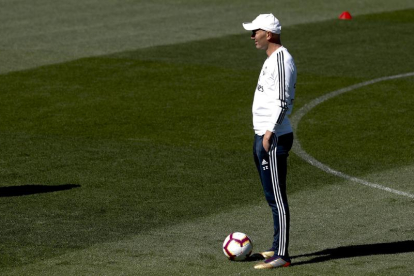 Zinedine Zidane ayer durante el inicio de la pretemporada.