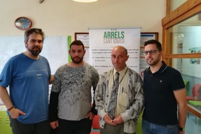 Presentación de las memorias de 2018 de Arrels Sant Ignasi, ayer en el centro abierto de la entidad.