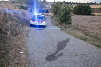 Lloc de l’atropellament ahir a la tarda a Cervera.