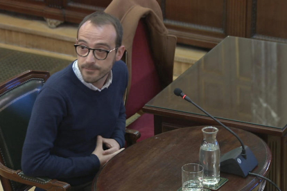 Jaume Mestre, responsable de Difusión Institucional de la Generalitat, ayer, en el Supremo.