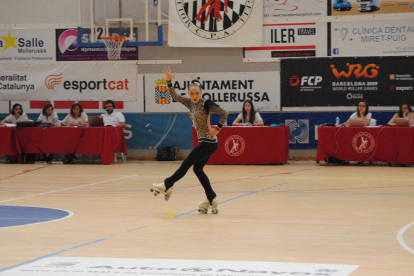 Una de les patinadores que van competir ahir a l’inici del Català cadet a Mollerussa.