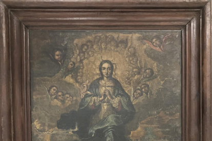 La tela a l'oli de la Puríssima Immaculada datada al segle XVIII.