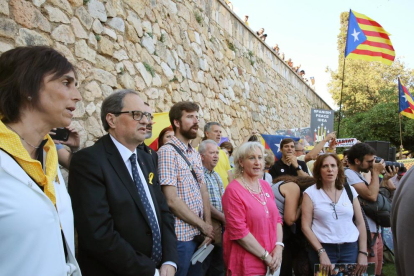 El president de la Generalitat, Quim Torra, ha participat en un acte de rebuig a la visita del rei Felip a Tarragona.