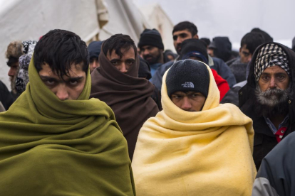 Los refugiados, unos 600, viven con temperaturas bajo cero.