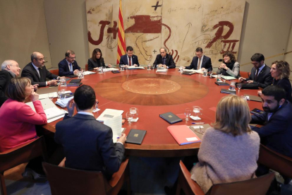 El president de la Generalitat, Quim Torra, va encapçalar ahir la reunió setmanal del Consell Executiu.