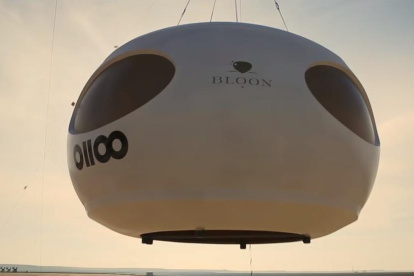 Ensayo con un modelo a escala real del globo de pasajeros Bloon de la firma Zero 2 Infinity en Alguaire a principios de 2017.