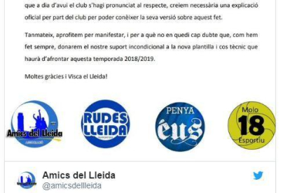 Comunicat de les penyes del Lleida