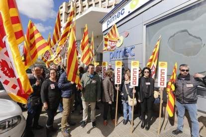 Protesta sindical l’any passat a Lleida contra la precarietat laboral i la pobresa salarial.