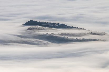 Vista de niebla en la Conca de Tremp tomada el día 25 desde el puerto de Montllobar. 