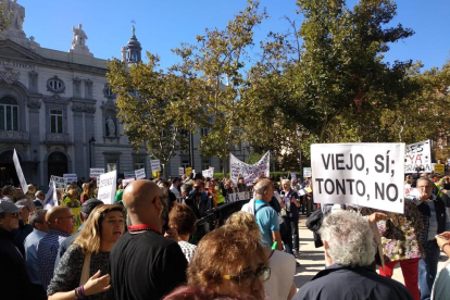 Imagen de una protesta del pasado miércoles ante las puertas del Tribunal Supremo en Madrid. 