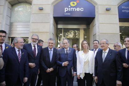 El president de la Generalitat, Quim Torra, ha inaugurat la nova seu de Pimec a Lleida.