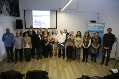 Els impulsors del Gran Recapte a Lleida, ahir a la presentació de la campanya 2018.