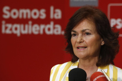 Carmen Calvo aseguró que el PSOE se ha comprometido a convocar elecciones en “unos meses”.