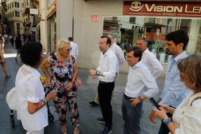 El alcalde de Madrid, Martínez-Almeida, de visita a Lleida, con Xavi Palau y Dante Pérez