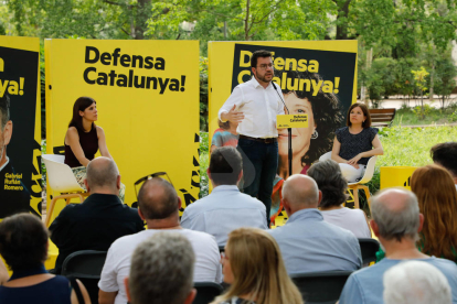 Marta Vilalta, Gabriel Rufián, Pere Aragonès, Inés Granollers i Sara Bailac, a Lleida