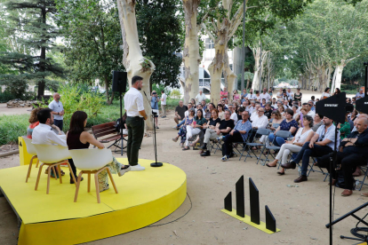 Marta Vilalta, Gabriel Rufián, Pere Aragonès, Inés Granollers y Sara Bailac, en Lleida