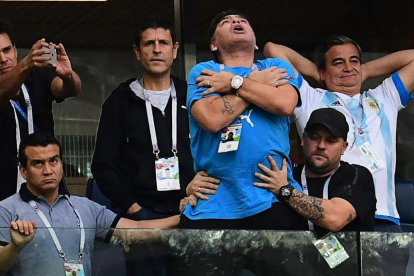 Maradona en pleno éxtasis.
