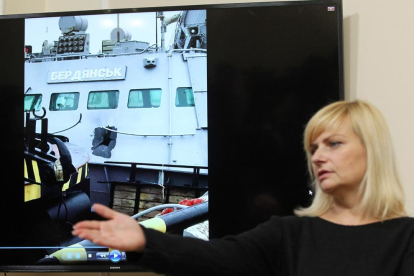 Les autoritats ucraïneses van mostrar els danys patits per l’atac rus als seus vaixells.