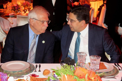 El ministro de Exteriores, Josep Borrell, y su homólogo marroquí.