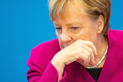 Angela Merkel, ahir en una reunió de la Unió Cristianodemòcrata (CDU) a Berlín.
