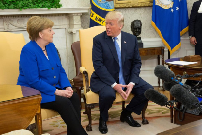 Angela Merkel se reunió el viernes con Donald Trump.