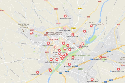 Lleida activa un mapa interactiu amb els 43 desfibril·ladors de la ciutat