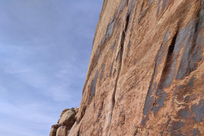 Pol Figueras, en una de les parets que va tenir temps d’escalar a Utah.