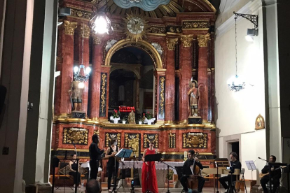 Un moment del concert d’ahir a l’església de Santa Maria de Gràcia de la Granadella.