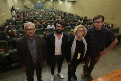 Marc Amorós va impartir ahir la conferència inaugural del simposi de llibertat de premsa a la UdL.