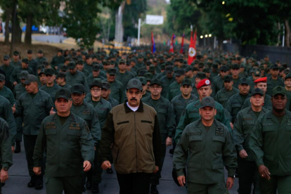 Maduro tomó ayer parte en un acto de gobierno con miembros de las Fuerzas Armadas Bolivarianas. 