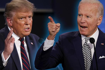 Trump y Biden durante el debate.