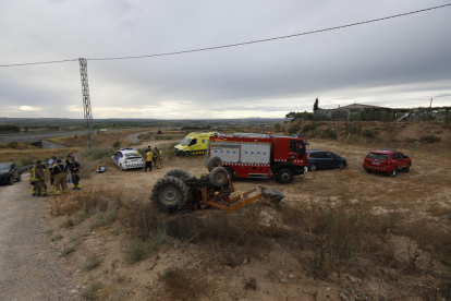 Imagen de un accidente que hubo en agosto en Almacelles.
