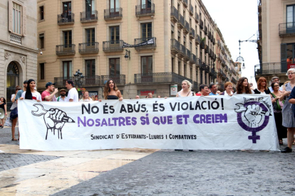 Imagen de archivo de una manifestación en repulsa de las agresiones sexuales en Barcelona.